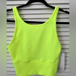 Lululemon Lime Green Pivot Power Cropped Tank Top